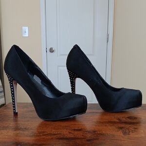 Elegant Black Heels with Studded Accents